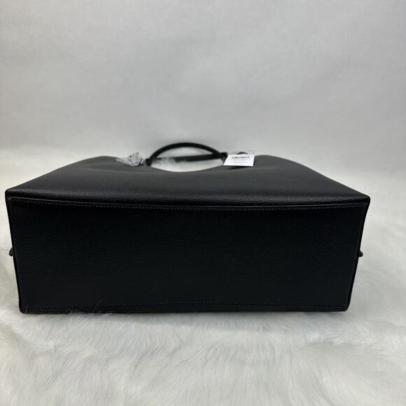 COACH Mollie Tote Large Size In Leather In Silver/Black CV968 NWT - Picture 12 of 12